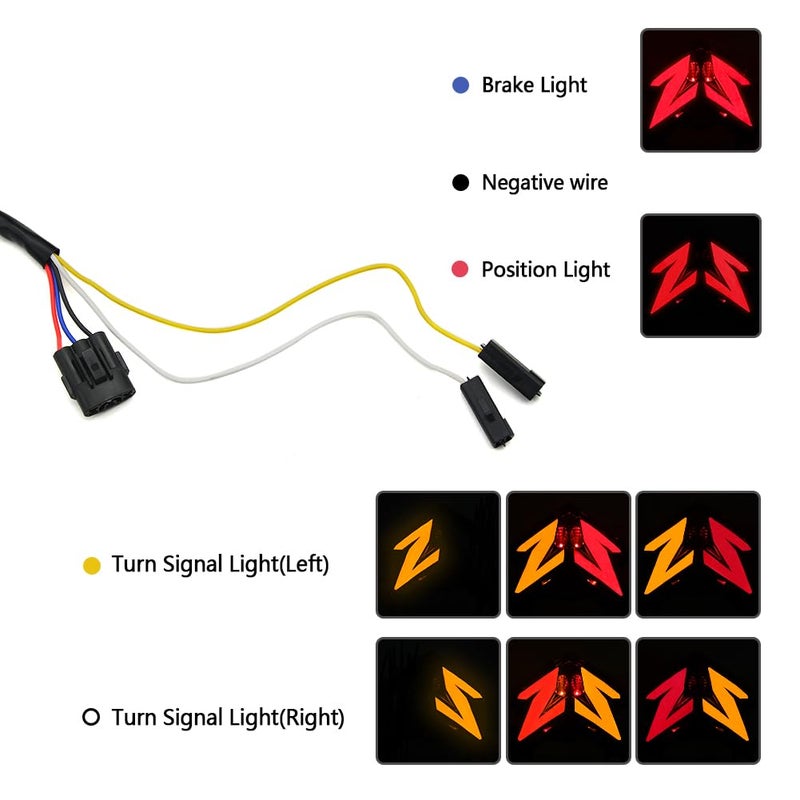 MFC PRO Integrated LED Turn Signal Tail Light for 2013-2024 Kawasaki Z125 Pro / 2013-2016 ZX-6R 636 Z800 (DEEP SMOKE) - Image 5